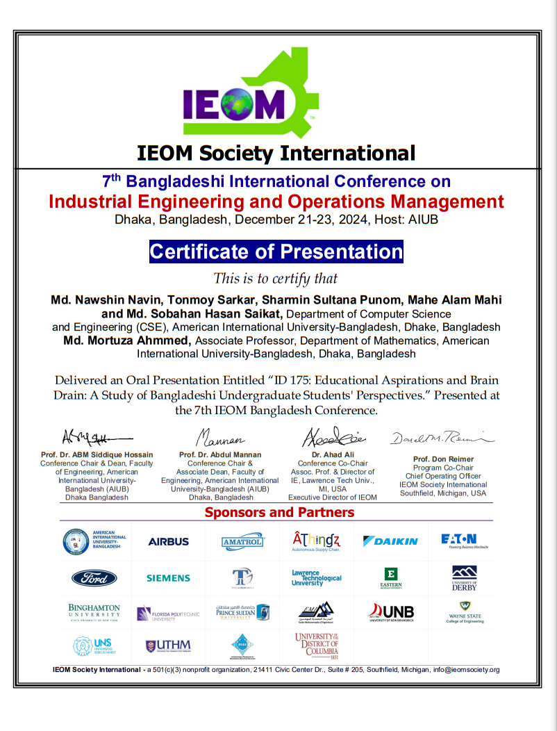 IEOM Certificate